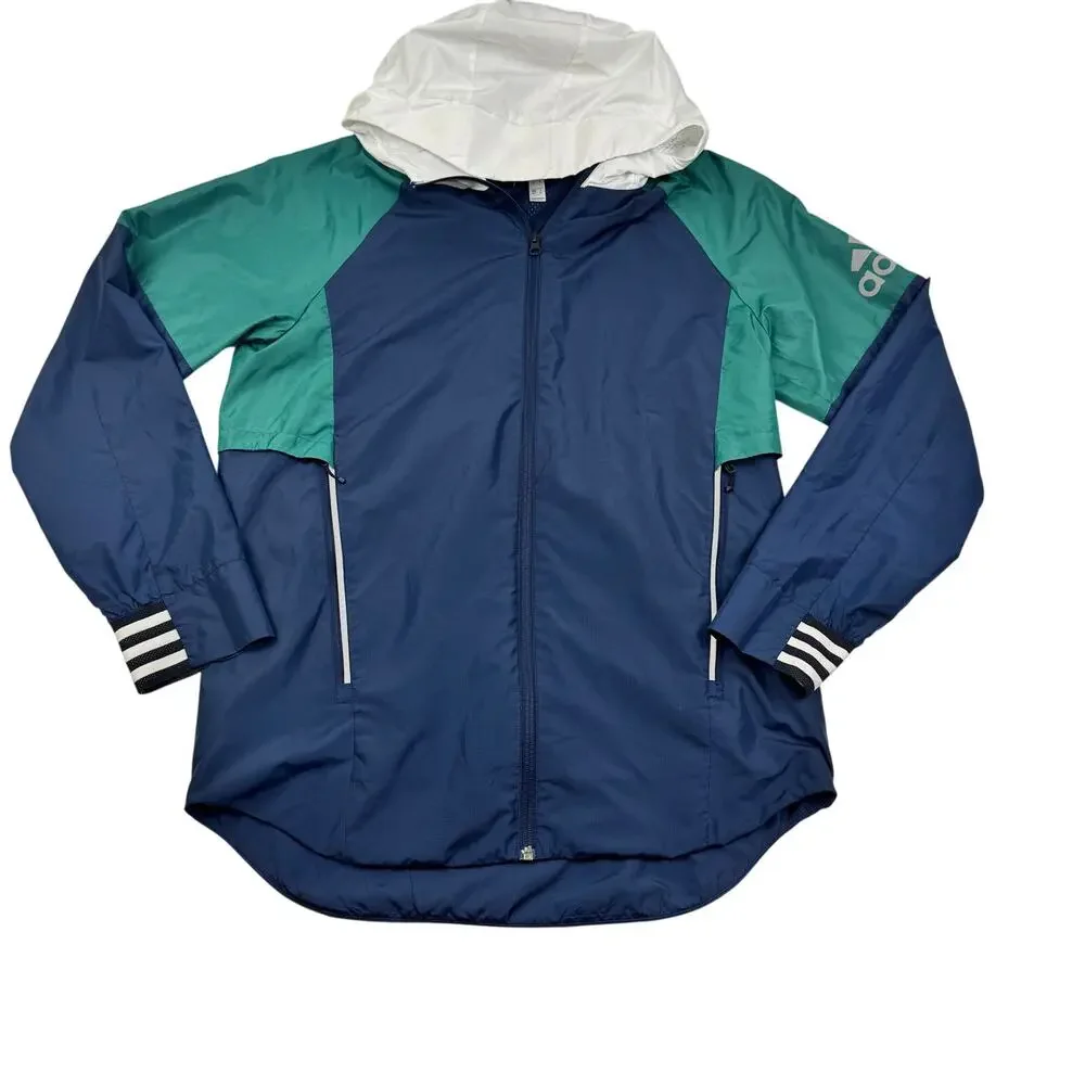 Adidas Lightweight Nylon Full Zip Running Activewear Windbreaker Men's SZ Small